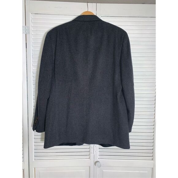Vintage Bill BLASS Charcoal Gray Cashmere Button Down Blazer Men’s 42 - Picture 4 of 16